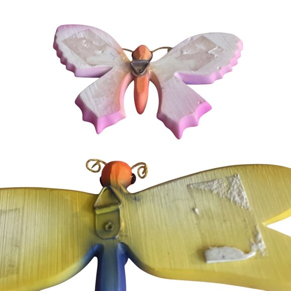 Colorful Metal Ceramic Butterfly & Dragonfly Wall Decor Set Wall Hanging - Picture 6 of 16